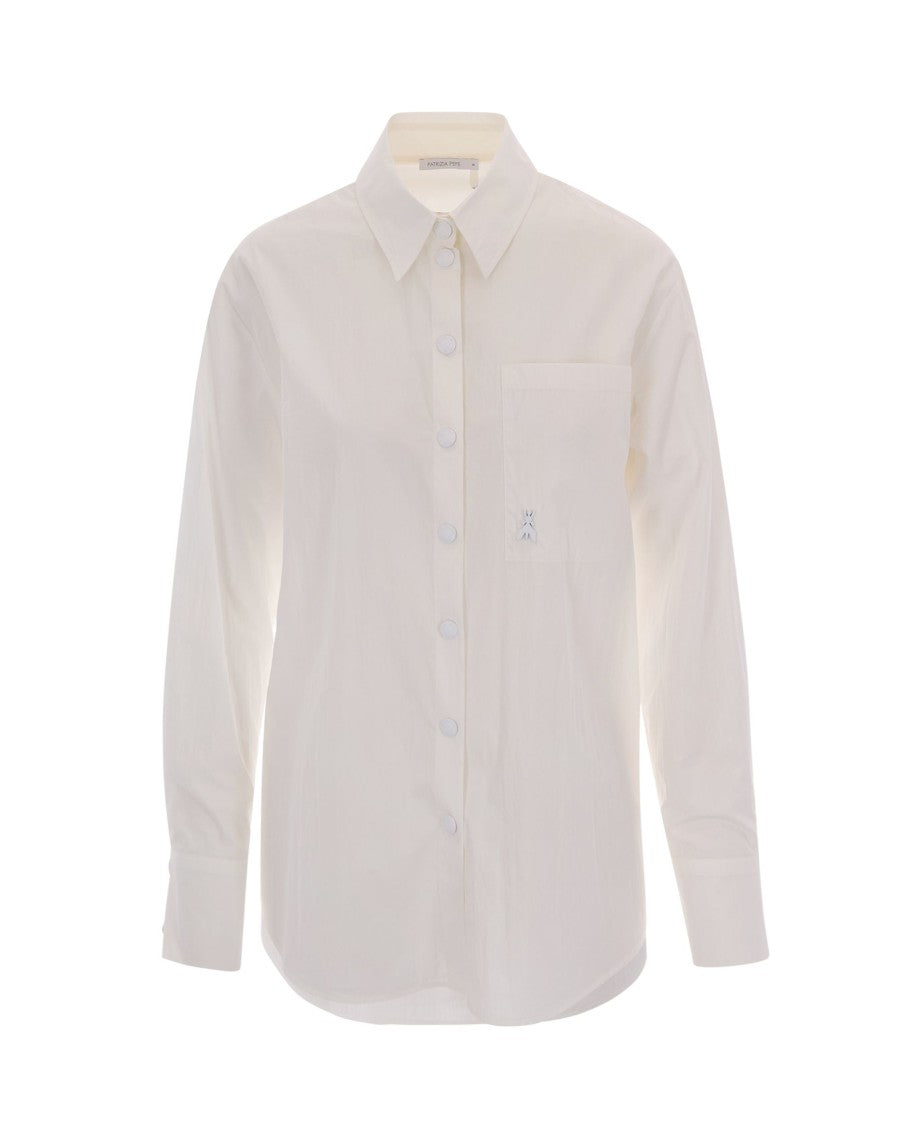 Patrizia Pepe Soft Technical Cotton Shirt With Parachute Fabric