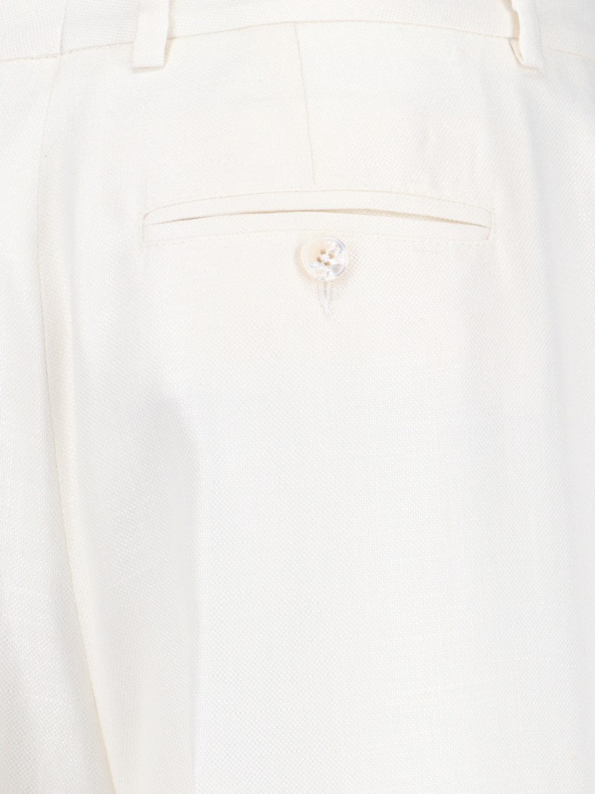 Kiton Straight-Leg Trousers – White