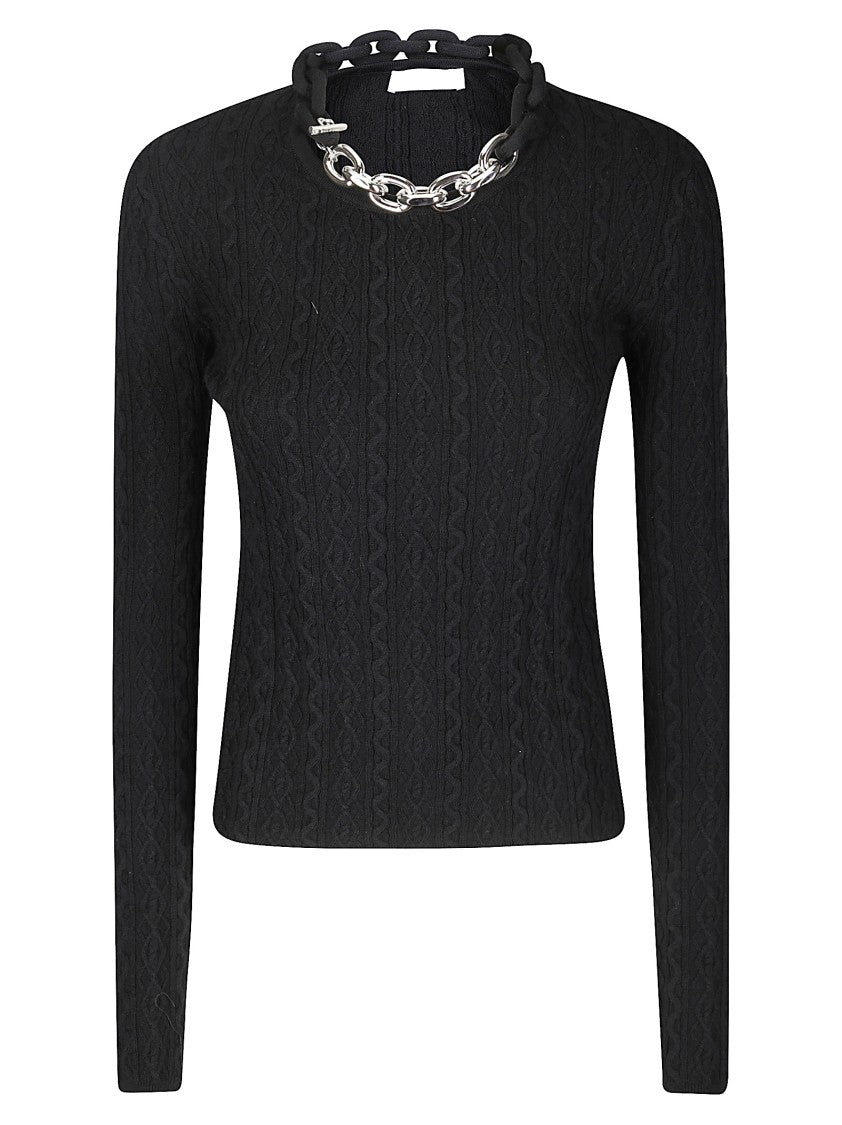 Paco Rabanne Fitted Long-Sleeve Top With Textured Knit