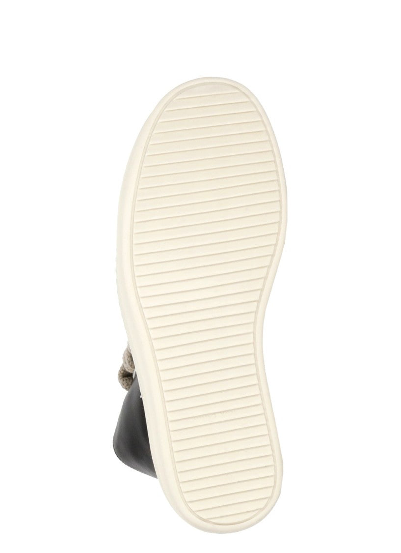 Rick Owens Black Jumbo Laces Side Zip Sneakers
