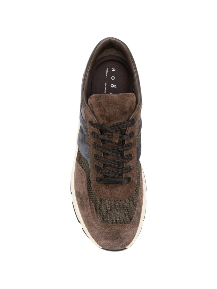 Hogan Brown Logo-Patch Sneakers