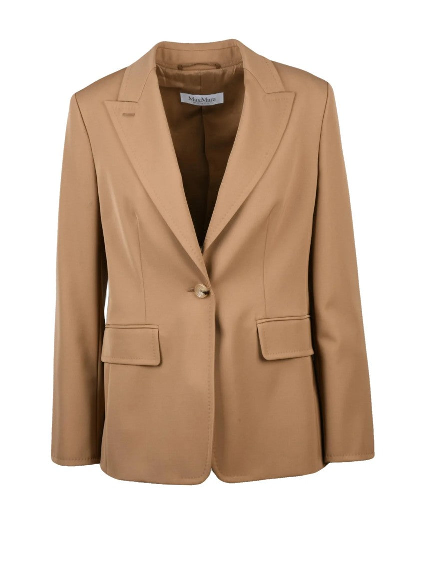 Max Mara Beige Virgin Wool Tailored Jacket