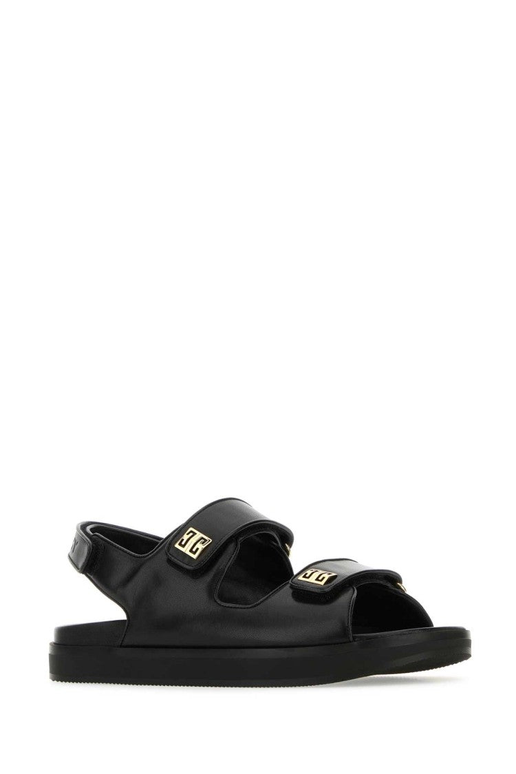 Givenchy Black Leather 4G Sandals