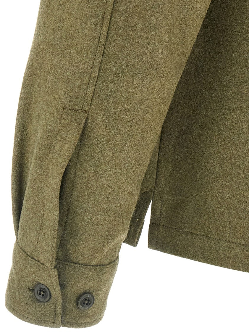 C.P. Company Unlined Wool Overshirt With Shirt Collar
