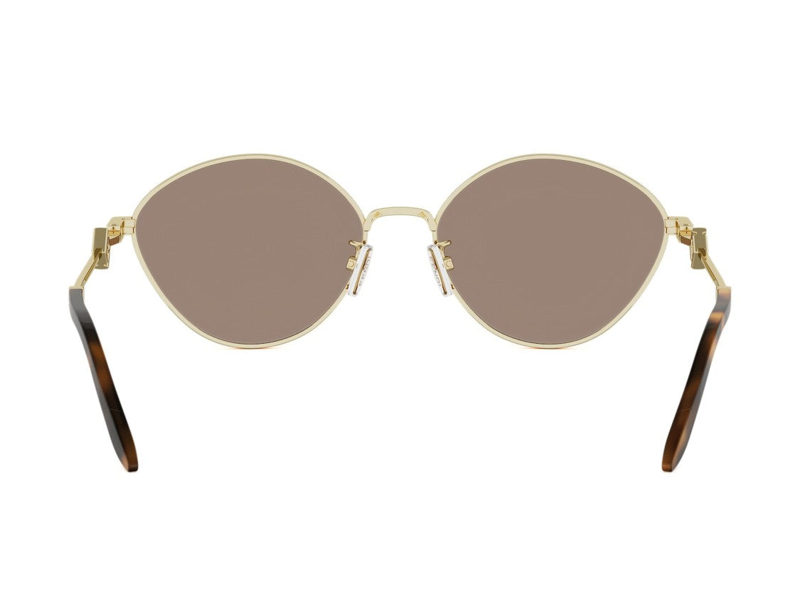 Fendi Gold Fe40217u Round Metal Sunglasses