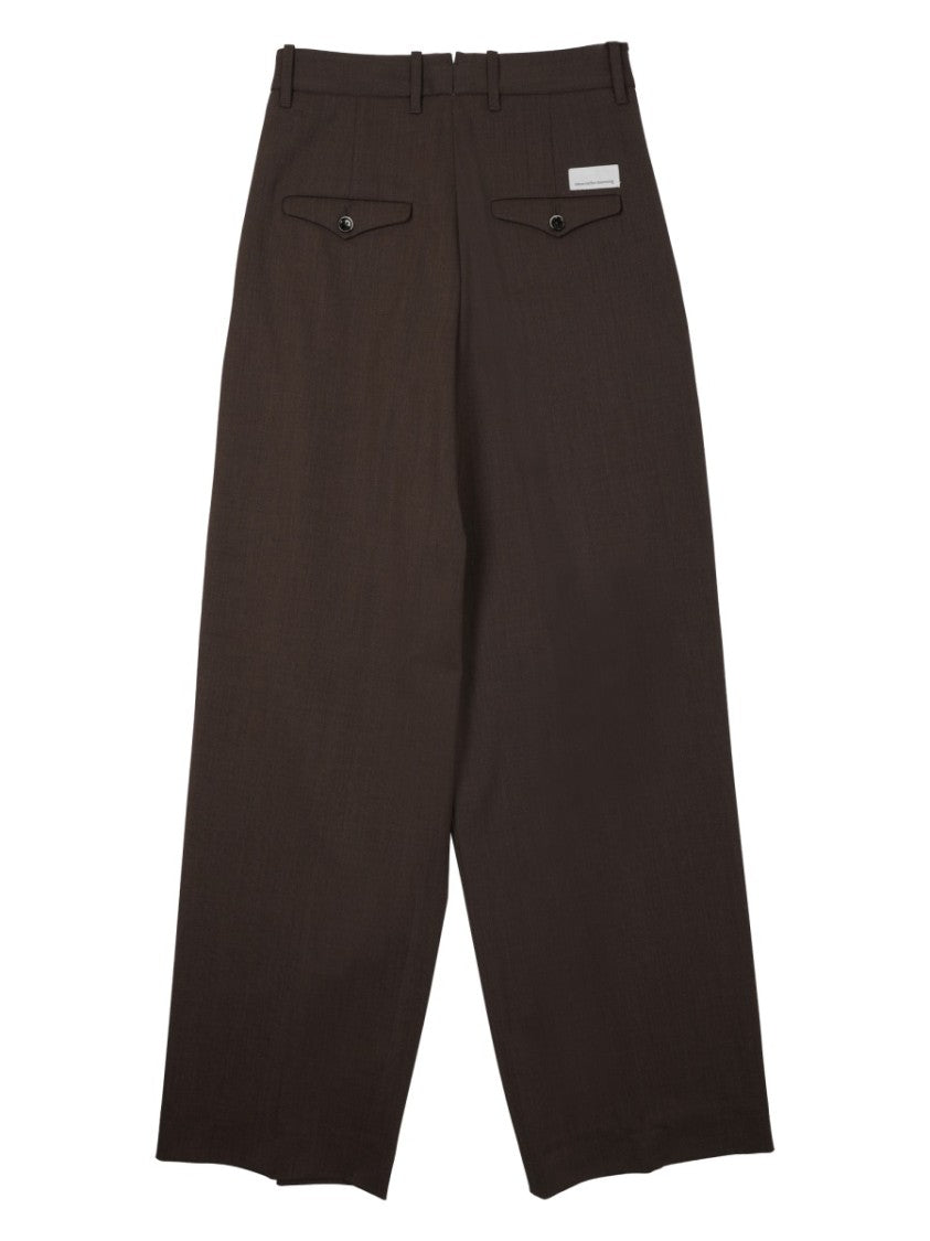 Nine In The Morning Brown Gemma Carrot Pleated Wide-Leg Pants