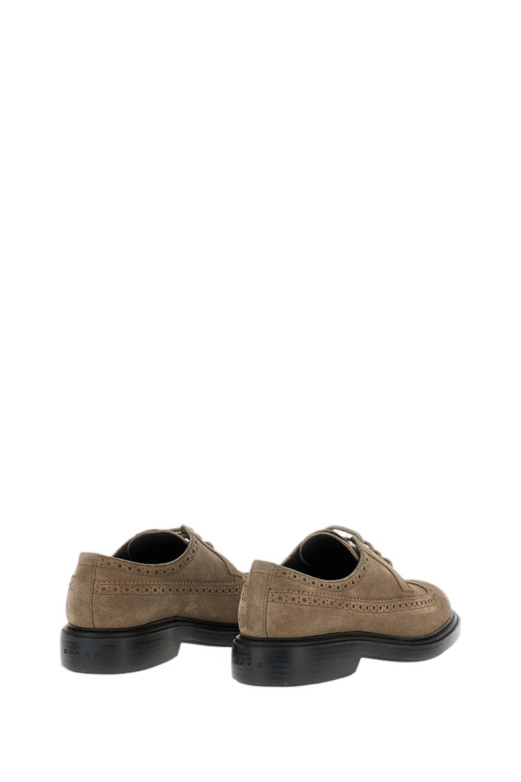 Hogan Derby Lace-Up Shoes With Broguing And Wingtip Detailing