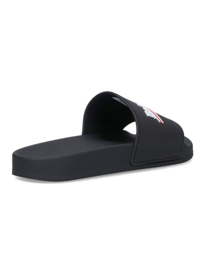 Balenciaga Black Sandals With Secure Strap Design