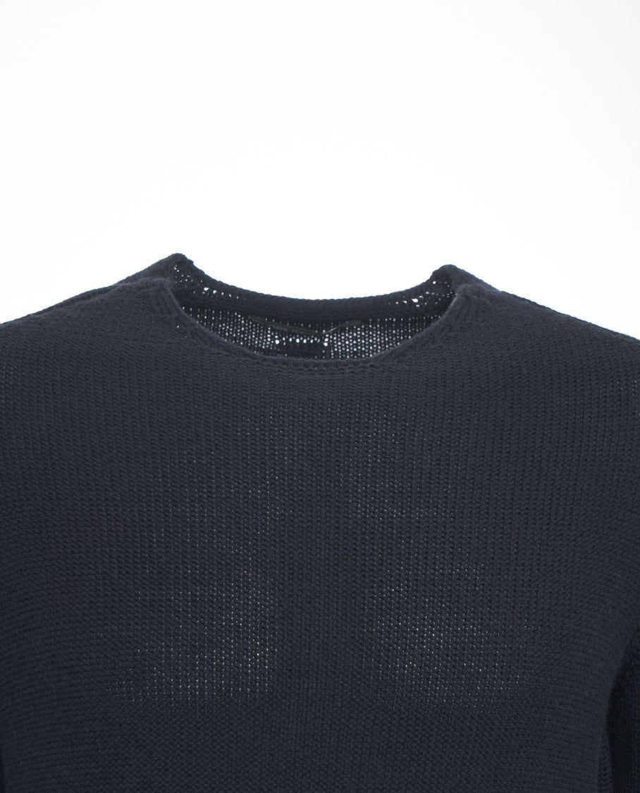 Hannes Roether Fine Knit Wool Sweater With Classic Crew Neck