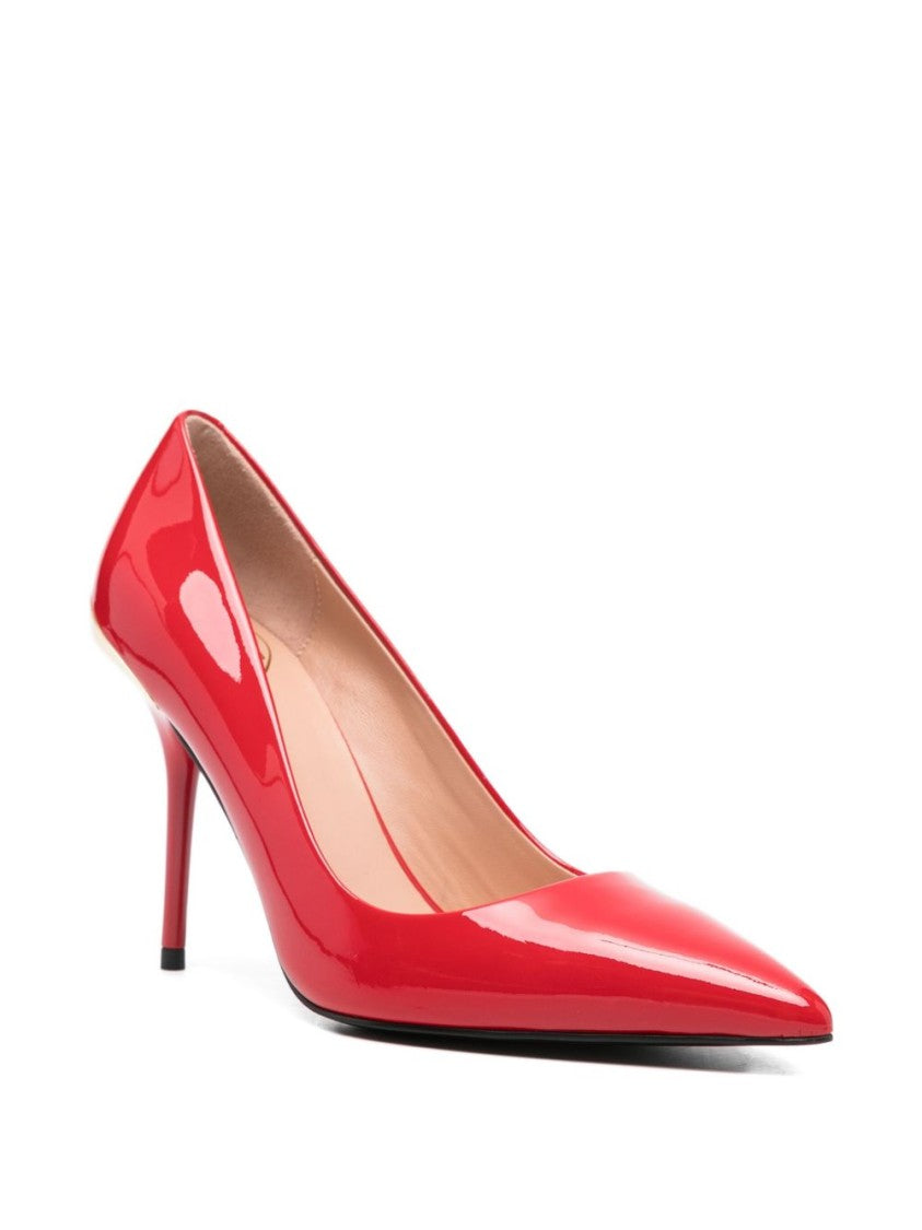 Love Moschino Mid-Heel Red Pumps With Glossy Finish