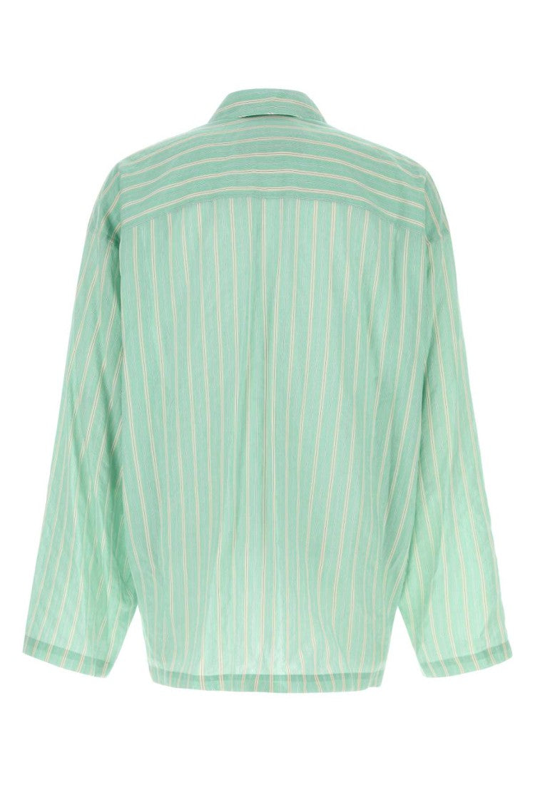 Balenciaga Embroidered Cupro Blend Oversize Shirt