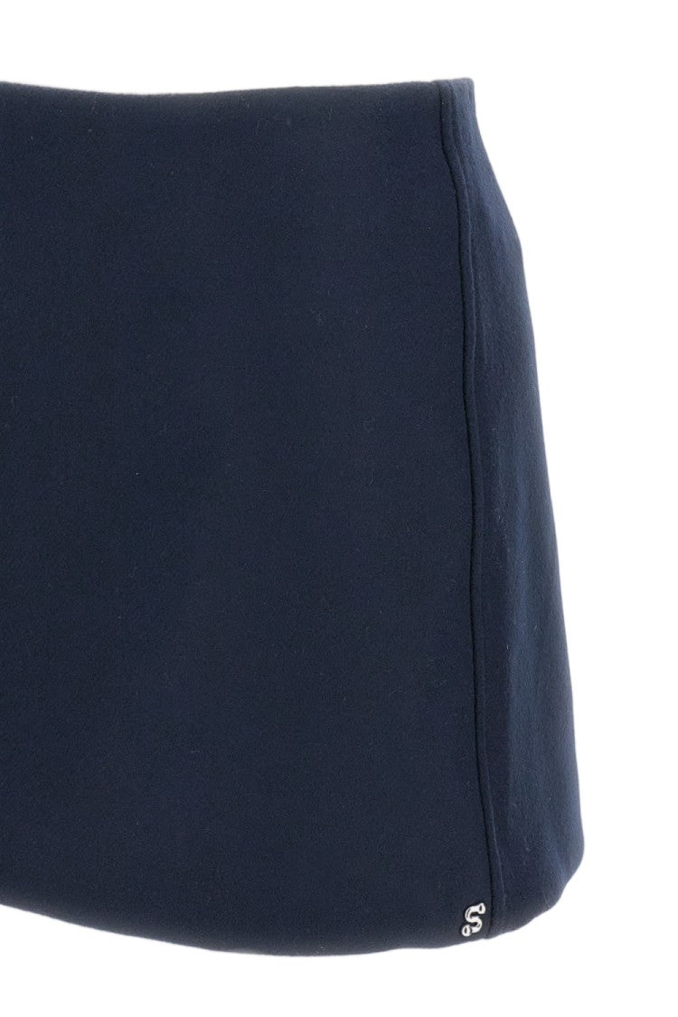 Sportmax Low-Rise Wool Mini Skirt With Back Darts And Hidden Zip Closure