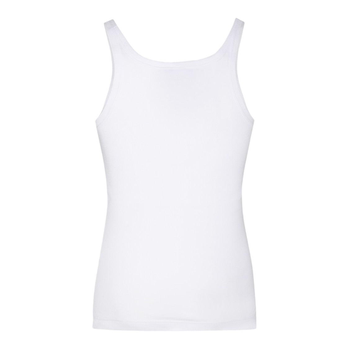 Dolce & Gabbana Fitted White Sleeveless Top With Scoop Neckline
