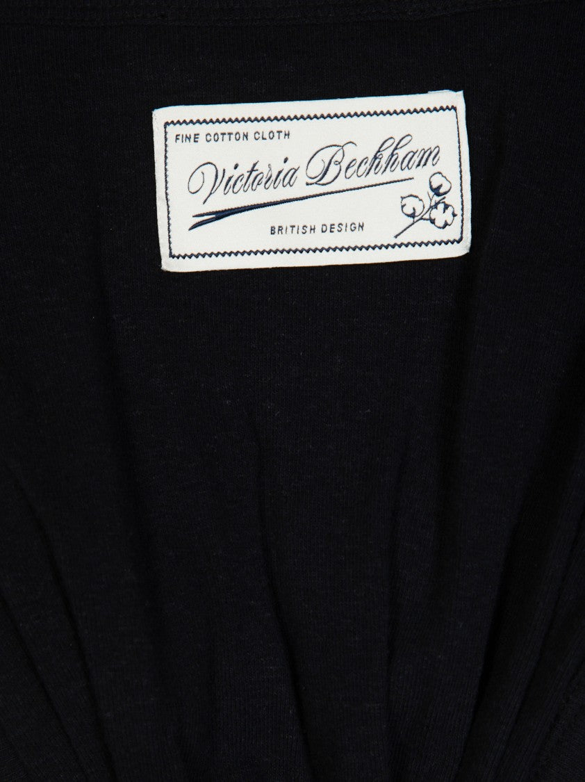 Victoria Beckham Fitted Keyhole Ruched Tank Top