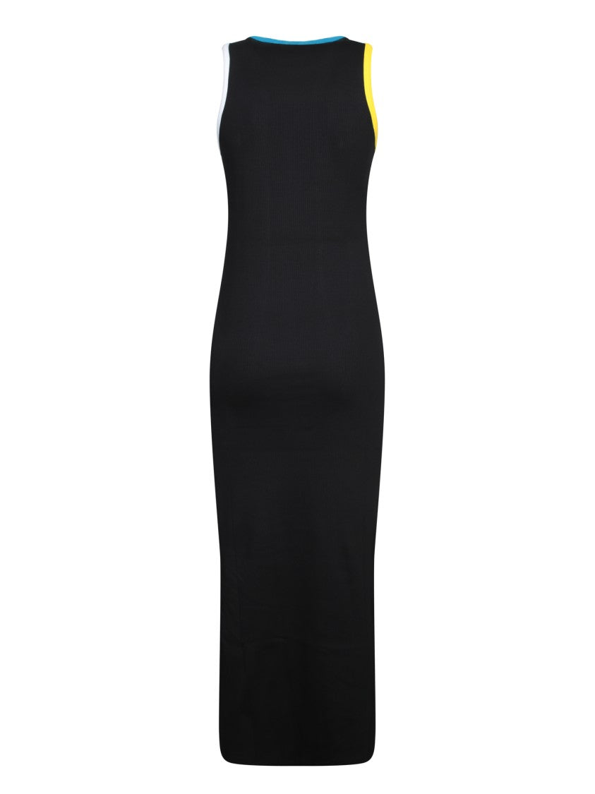 Msgm Sleeveless Midi Dress With Vibrant Accents