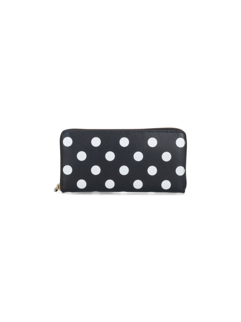 Comme Des Garçons Polka Dot Zip-Around Wallet With Contrasting Print