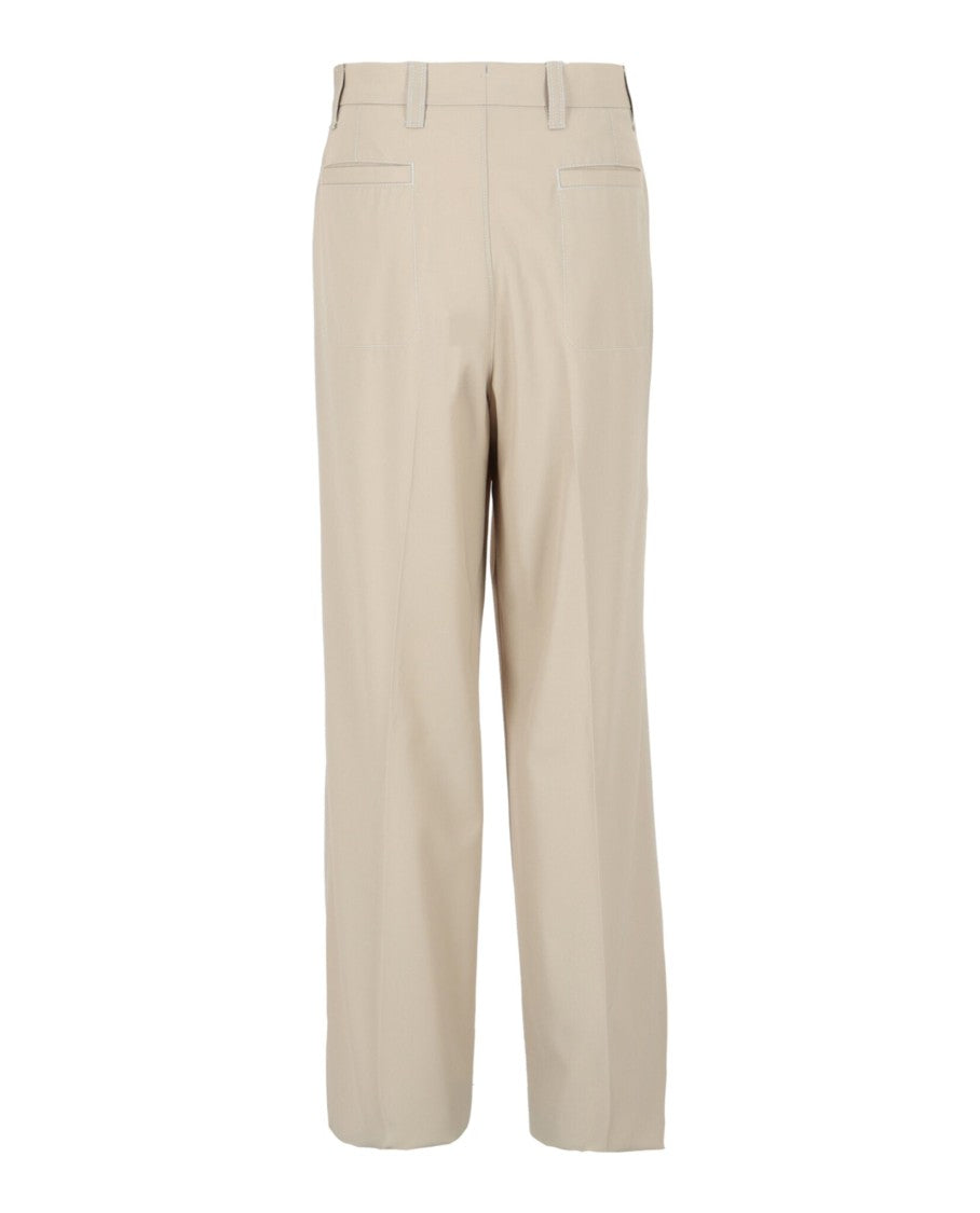 Ferragamo Stitched Wide Leg Trousers