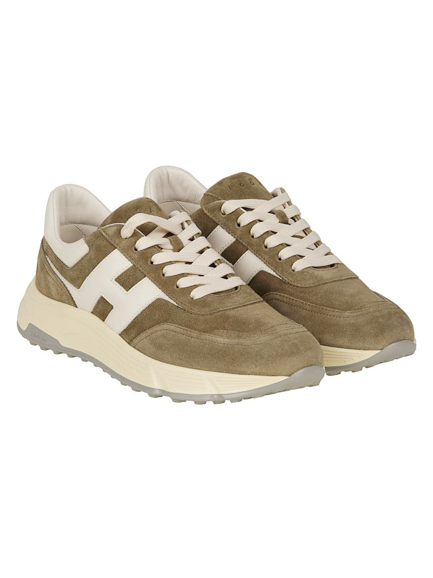Hogan Brown Hyperlight Calf Leather Suede Sneakers