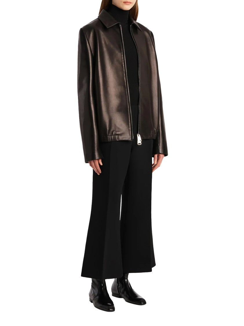 Khaite Tailored Flared Trousers In Technical Black Fabric
