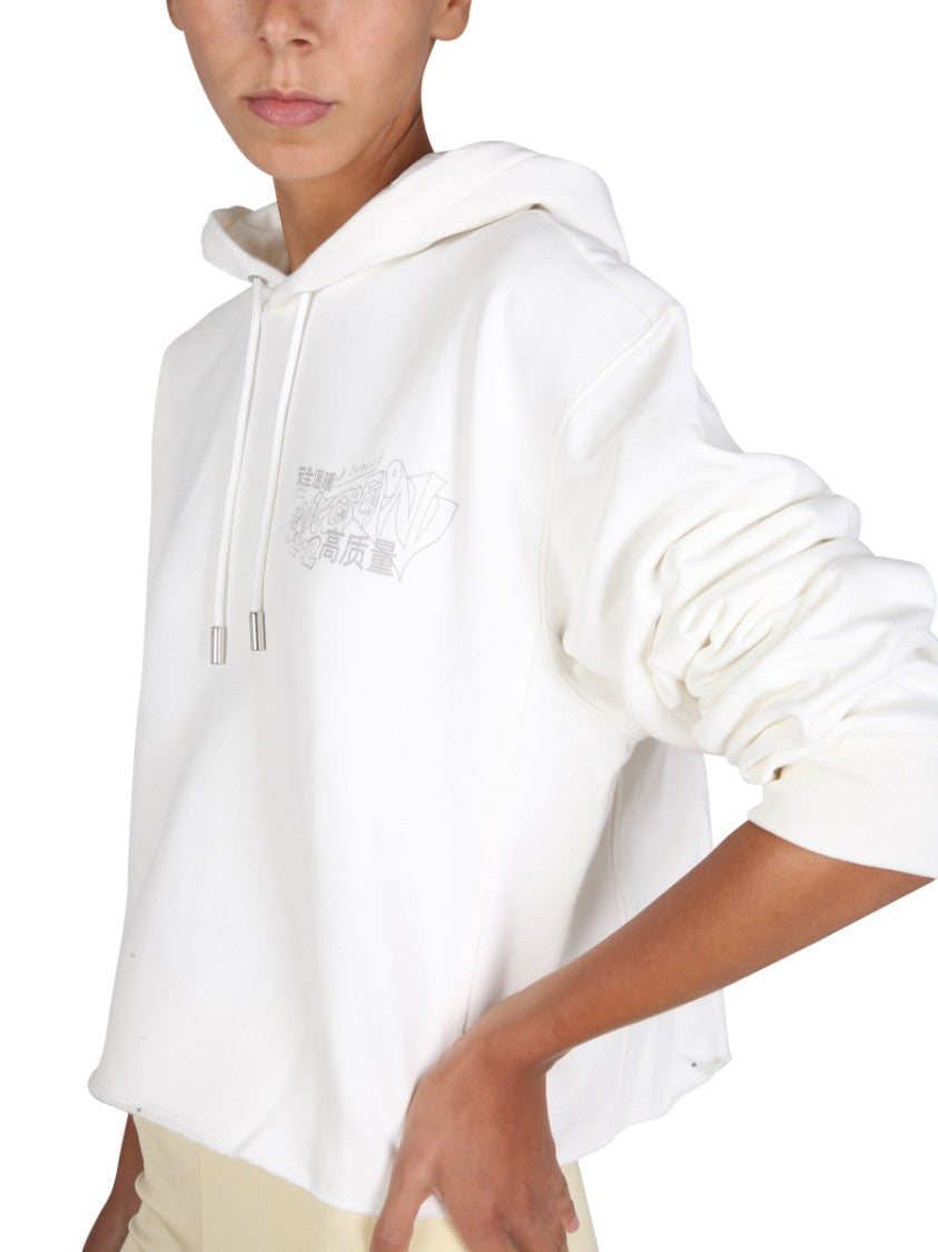Opening Ceremony Cropped Hoodie With Artistic Graphics