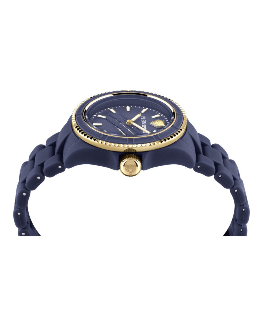 Plein Sport 38Mm Blue Polycarbonate Scratch Bracelet Watch