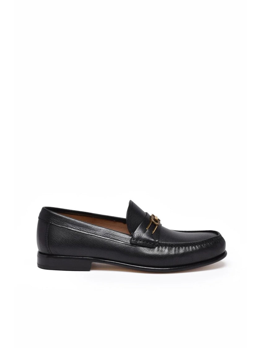 Salvatore Ferragamo Mathias Leather Loafer - Black/Gold