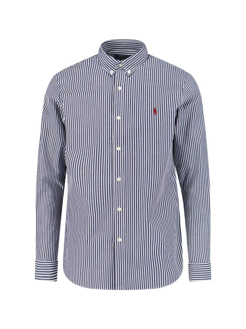 Polo Ralph Lauren Striped Logo Shirt – Blue