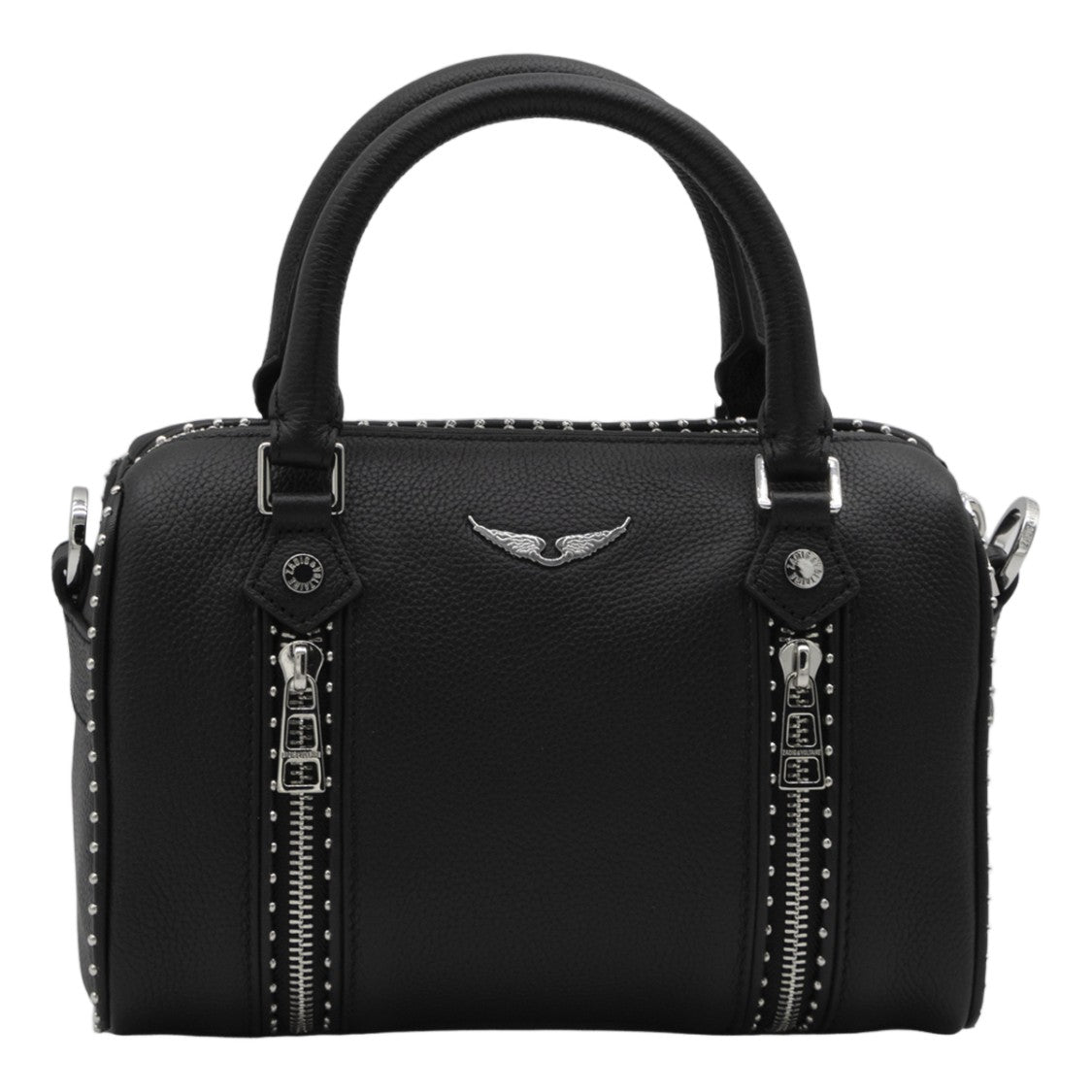 Zadig & Voltaire Structured Handbag With Pebbled Texture And Silver Accents