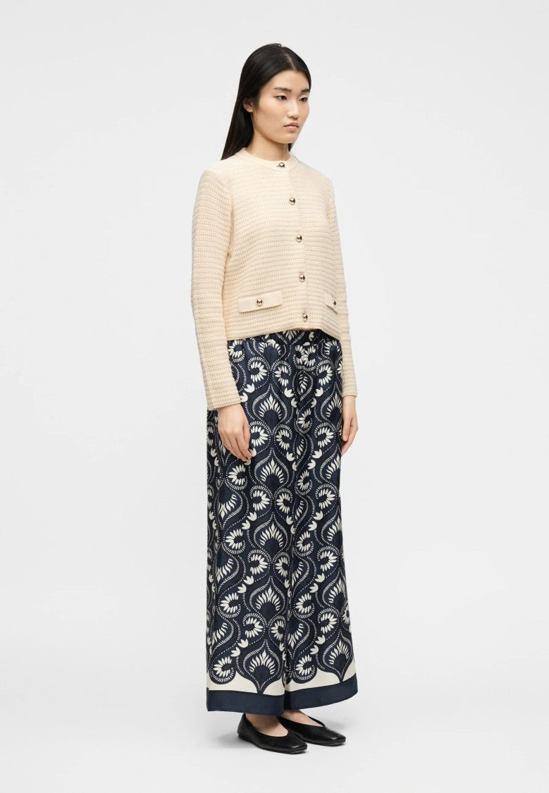 Max Mara Ecru Cotton Blend Cardigan Sweater