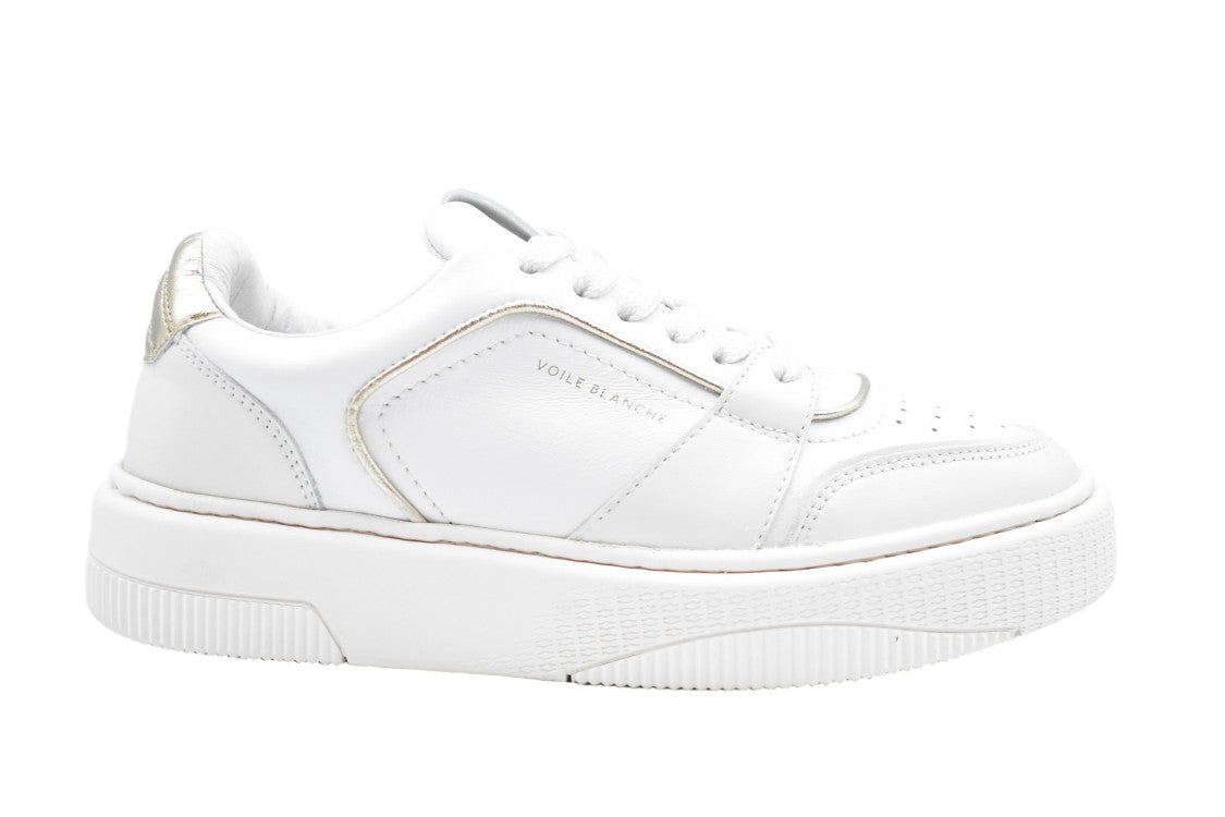 Voile Blanche White Platinum Laced Luxury Flat Shoes