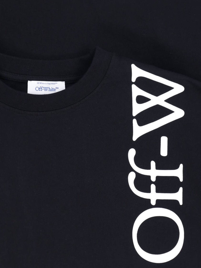 Off-White Black Vertical Bookish Cotton T-Shirt
