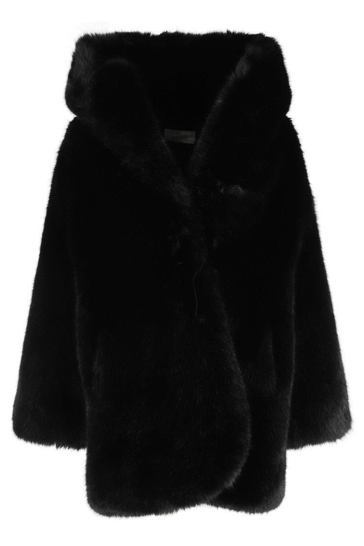 Giuseppe Di Morabito Plush Faux Fur Coat With Hood