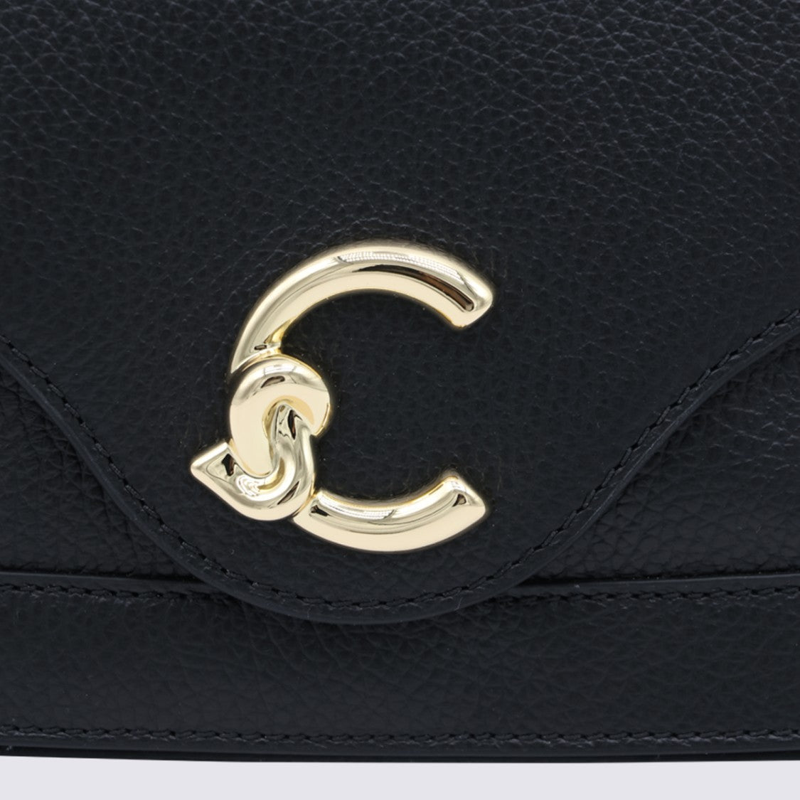 Coccinelle Structured Pebbled Handbag With Gold-Tone Clasp