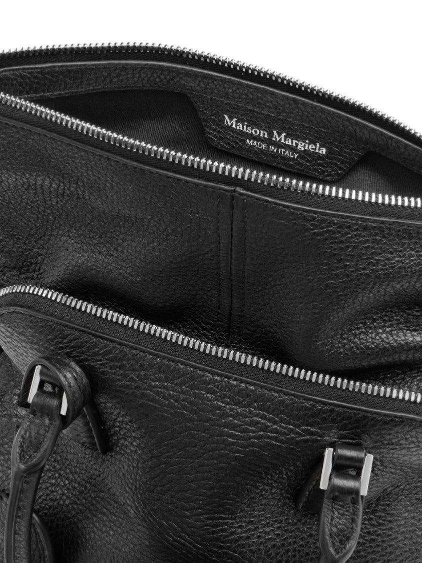 Maison Margiela Structured Black Calf Leather Shoulder Bag