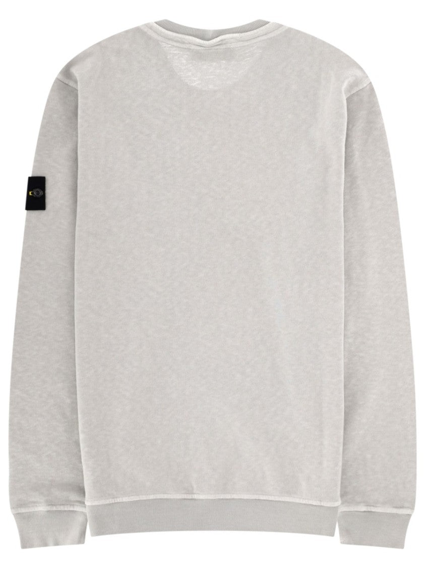 Stone Island Light Grey Compass Logo Sweatshirt