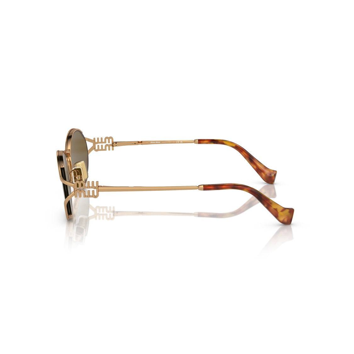 Miu Miu 0Mu 52Ys Gold Metal Frame Sunglasses
