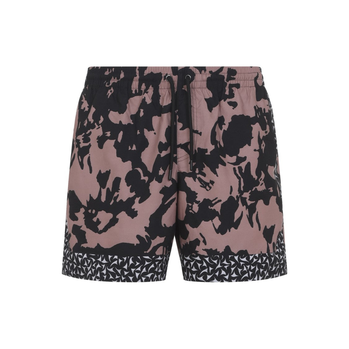 Dries Van Noten Abstract Pattern Swim Shorts With Geometric Border