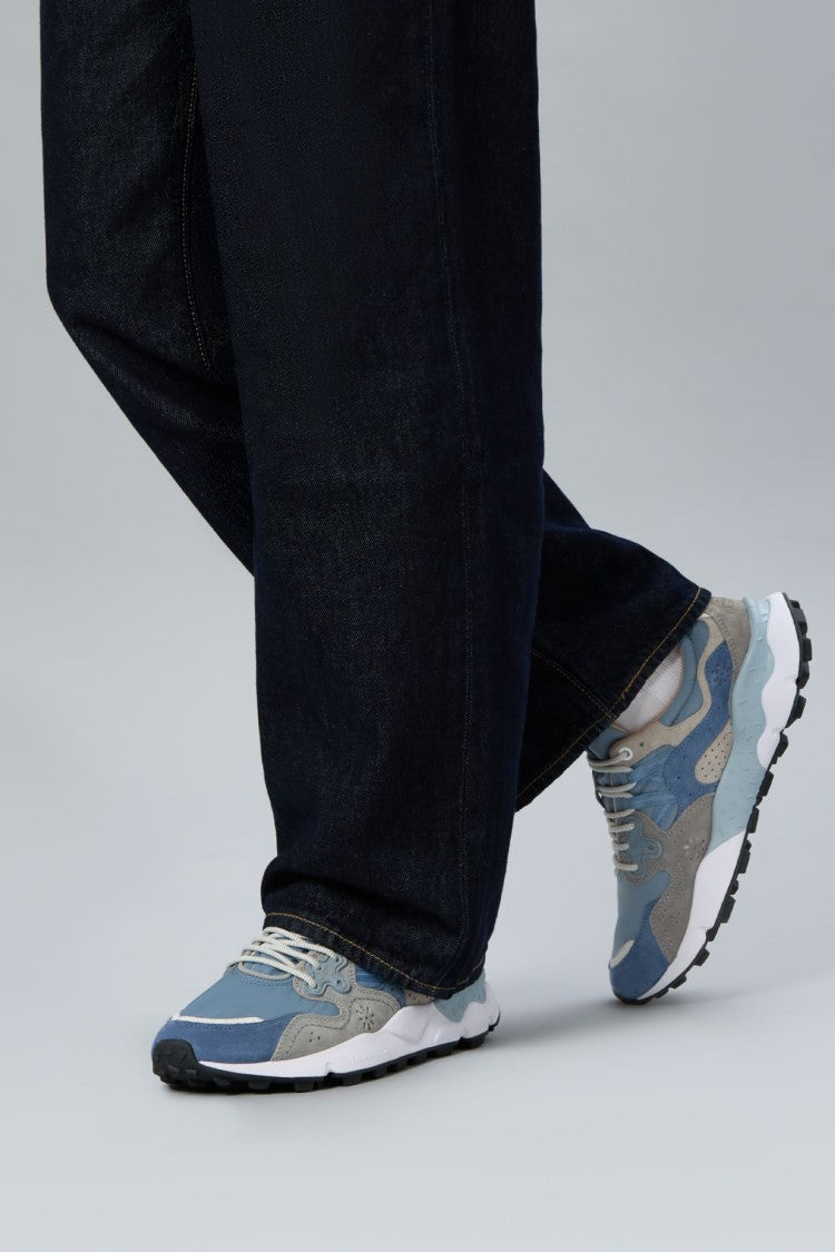 Flower Mountain Layered Blue And Grey Suede Sneakers