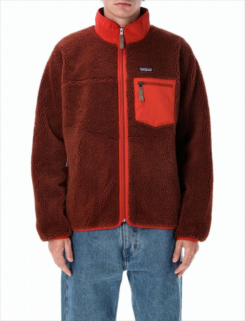 Patagonia Textured Fleece Jacket With Contrasting Accents