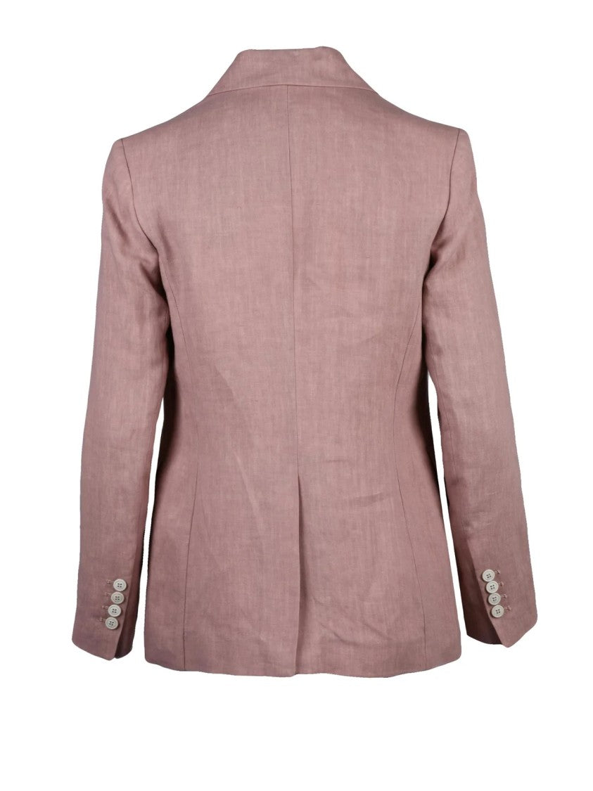 Eleventy Pink Double-Breasted Linen Jacket