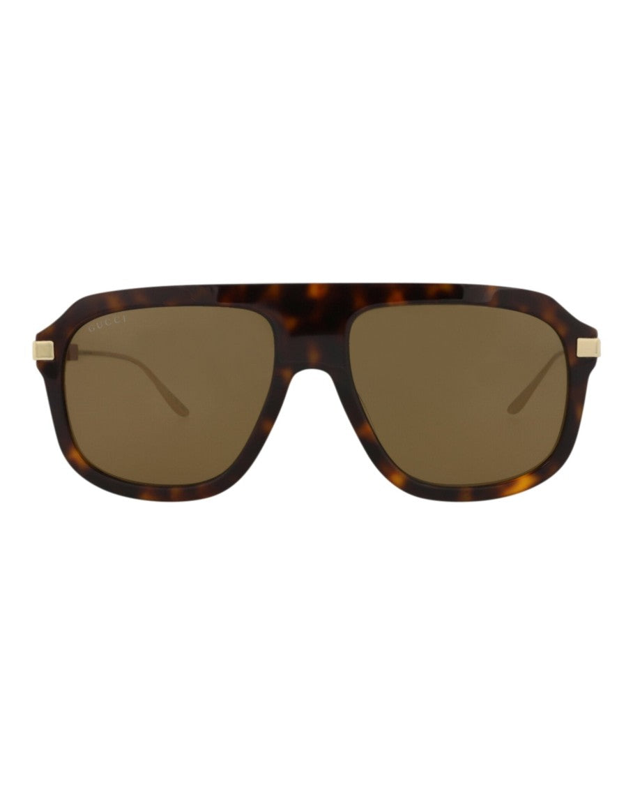 Gucci Aviator-Frame Acetate Sunglasses With Tortoiseshell Pattern