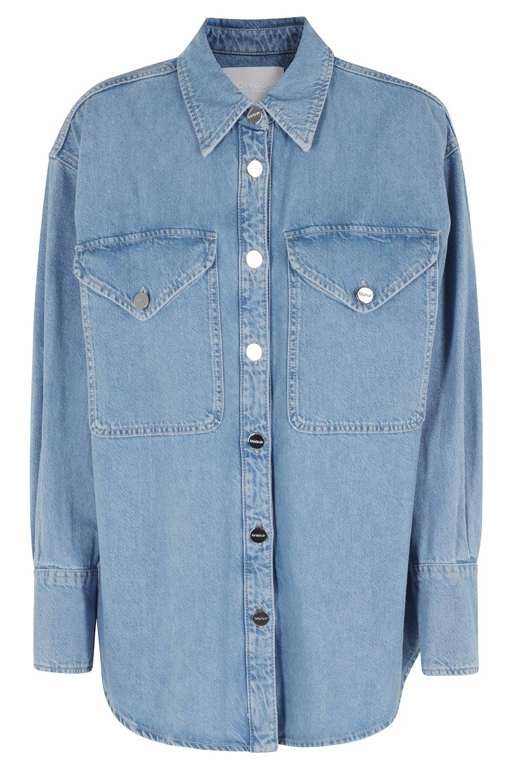 Dondup Denim Over Snap-Button Lyocell-Blend Shirt