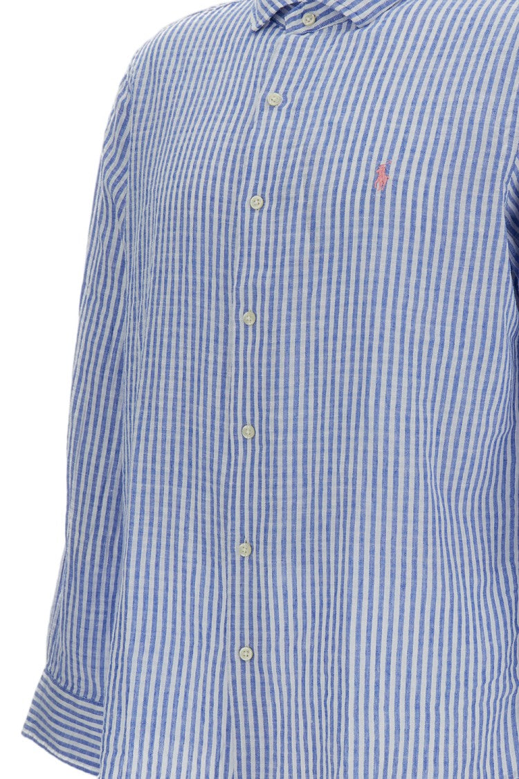 Polo Ralph Lauren Seersucker Stripe Shirt With Embroidered Logo Detail