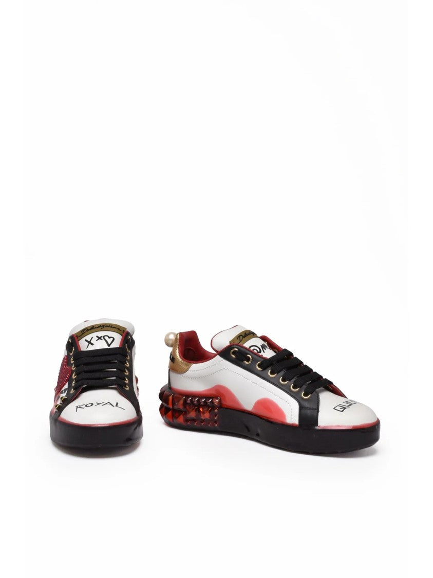 Dolce & Gabbana Multicolor Patchwork Leather Sneakers