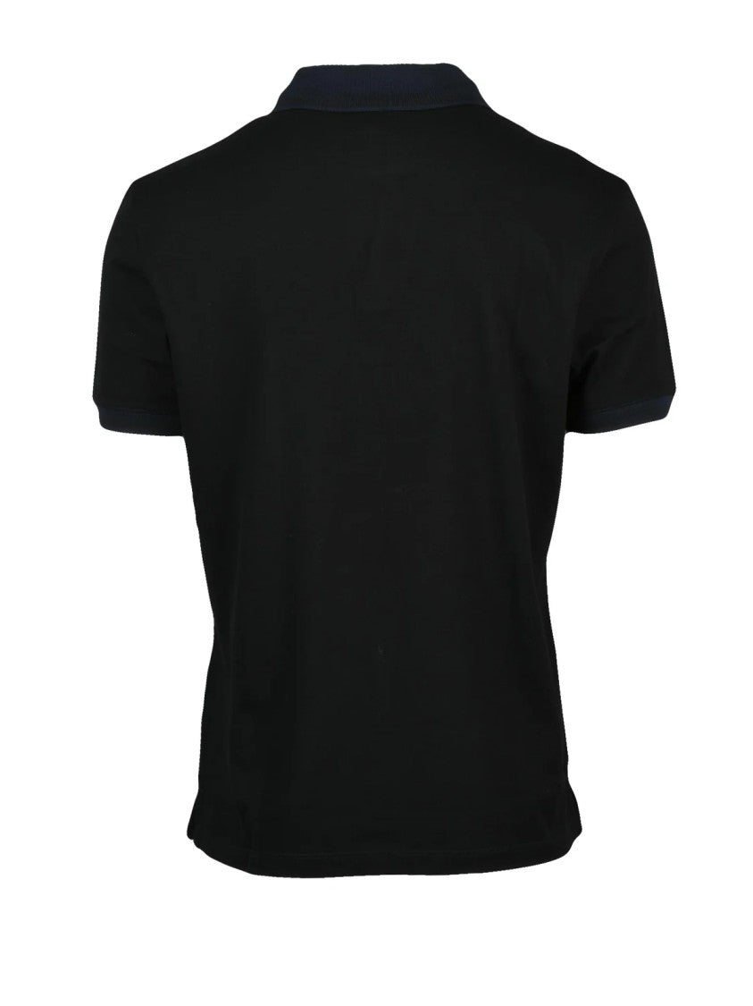 Emporio Armani Black Cotton Regular Polo Shirt