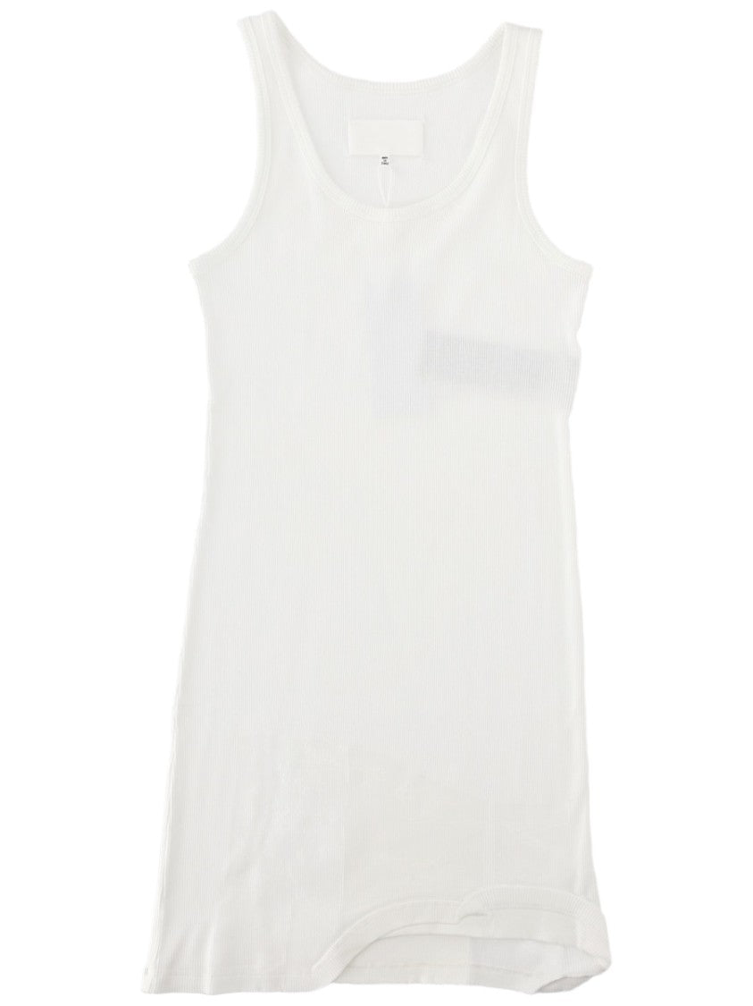 Maison Margiela White Cotton Scoop-Neck Sleeveless Day Dress
