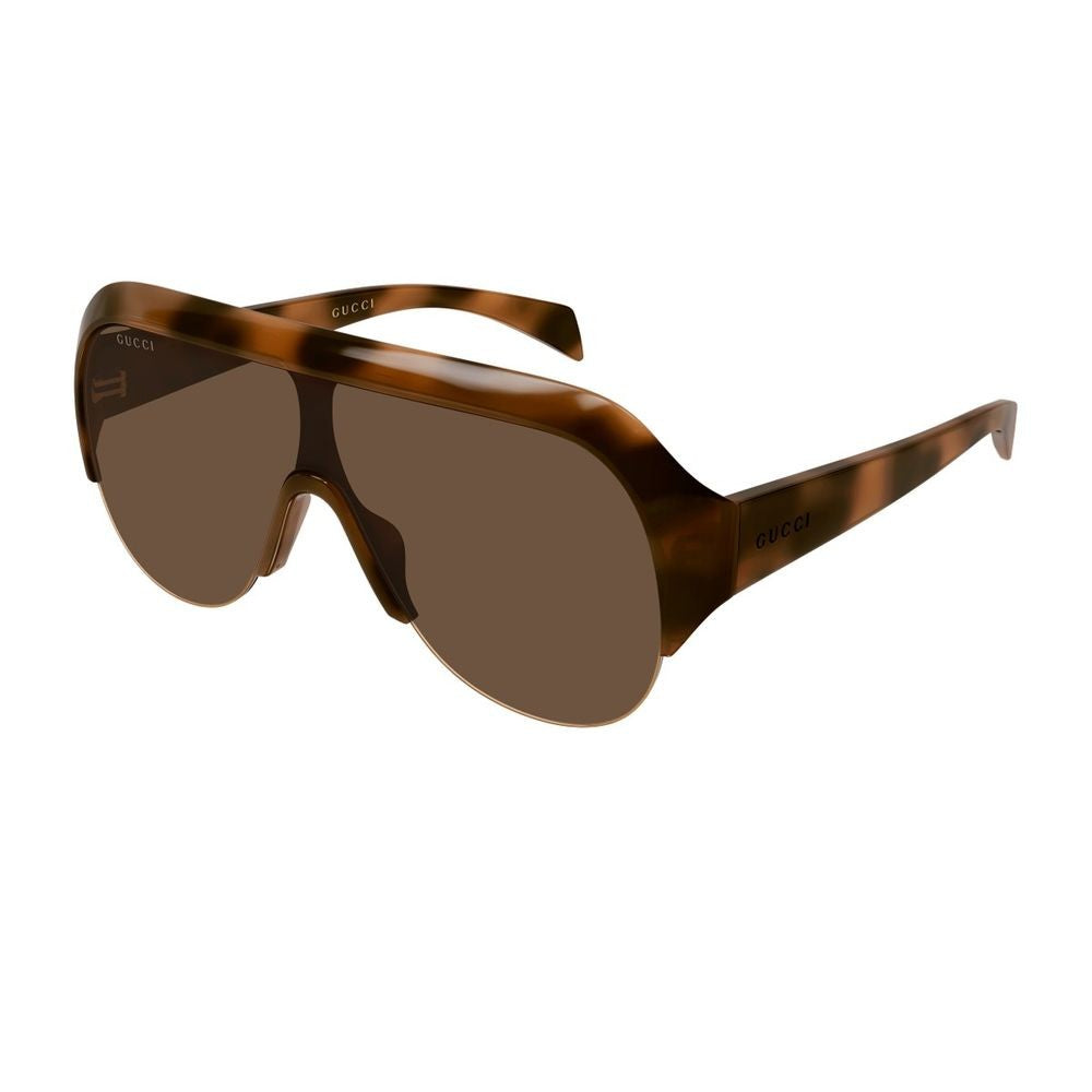 Gucci Oversized Pilot Mask Sunglasses With Sculpted Temples