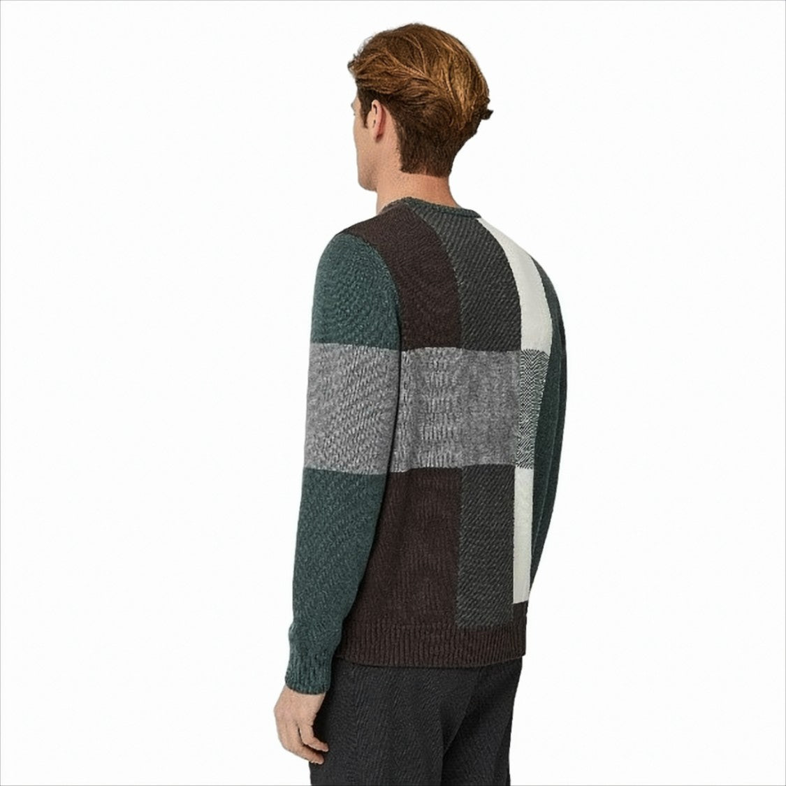 Harmont & Blaine Patchwork Pullover With Textured Design