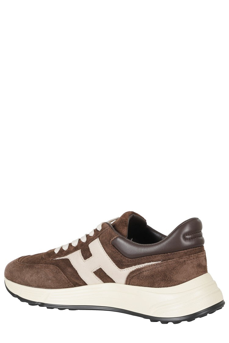 Hogan Brown Hyperlight Suede Rubber Sole Leather Sneakers
