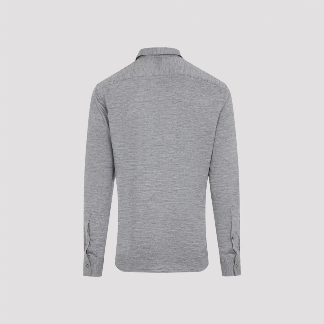 Canali Classic Long-Sleeve Wool Shirt With Button-Down Front